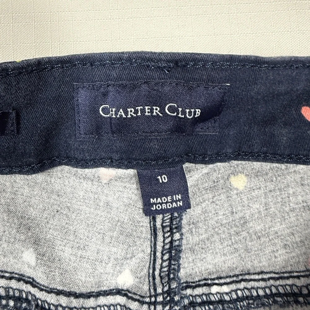 Charter Club Women's Heart Print Cropped Jeans Denim Pants Size‎ 10